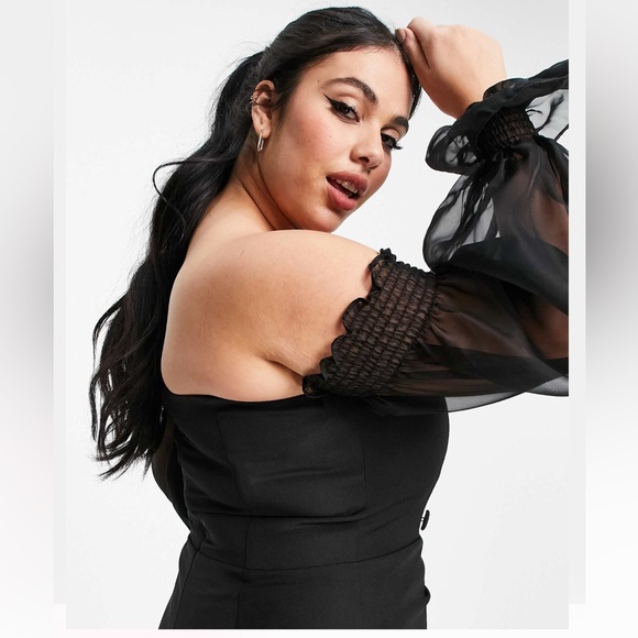 ASOS Curve Lavish Alice dress size 12 black - Picture 2 of 11